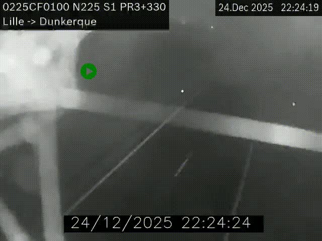 <h2>Webcam autoroute A25 (N225) à hauteur de Bergues (Bierne). Vue orientée vers Dunkerque.</h2>