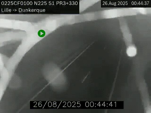 <h2>Webcam autoroute A25 (N225) à hauteur de Bergues (Bierne). Vue orientée vers Dunkerque.</h2>