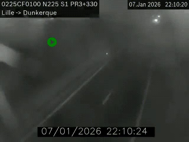 <h2>Webcam autoroute A25 (N225) à hauteur de Bergues (Bierne). Vue orientée vers Dunkerque.</h2>