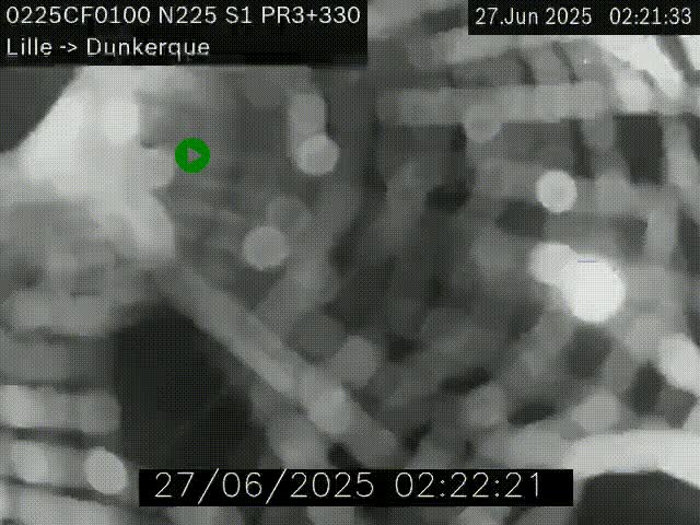 <h2>Webcam autoroute A25 (N225) à hauteur de Bergues (Bierne). Vue orientée vers Dunkerque.</h2>