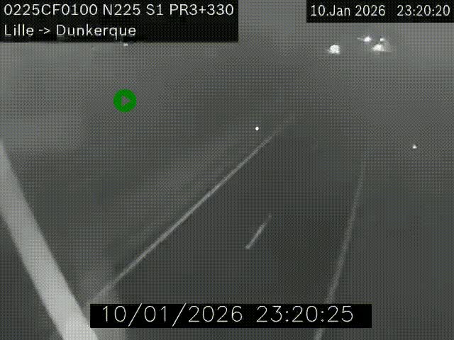 <h2>Webcam autoroute A25 (N225) à hauteur de Bergues (Bierne). Vue orientée vers Dunkerque.</h2>