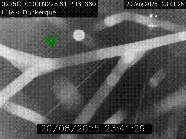 <h2>Webcam autoroute A25 (N225) à hauteur de Bergues (Bierne). Vue orientée vers Dunkerque.</h2>