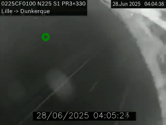<h2>Webcam autoroute A25 (N225) à hauteur de Bergues (Bierne). Vue orientée vers Dunkerque.</h2>