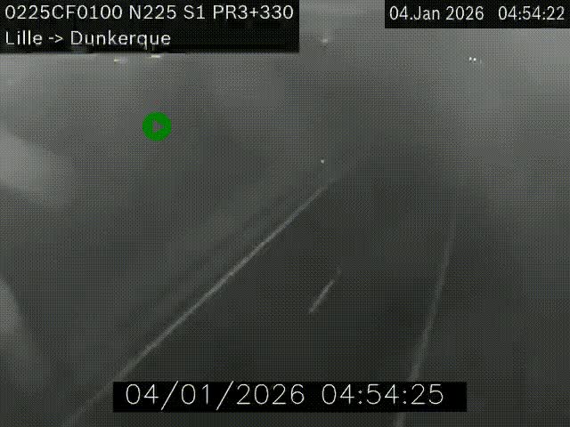 <h2>Webcam autoroute A25 (N225) à hauteur de Bergues (Bierne). Vue orientée vers Dunkerque.</h2>