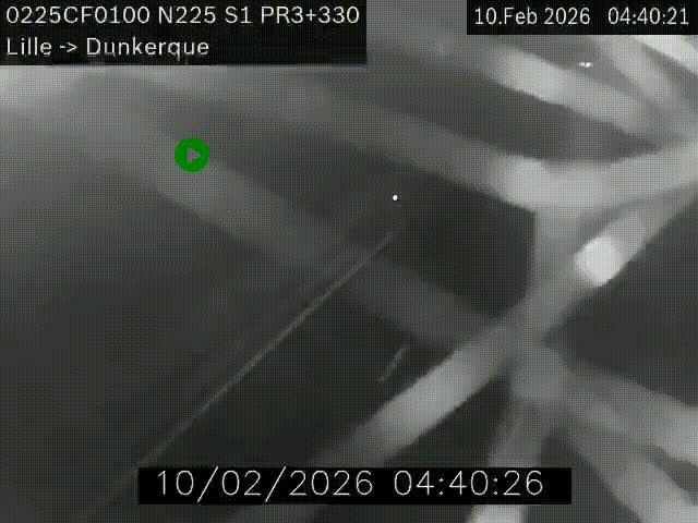 <h2>Webcam autoroute A25 (N225) à hauteur de Bergues (Bierne). Vue orientée vers Dunkerque.</h2>