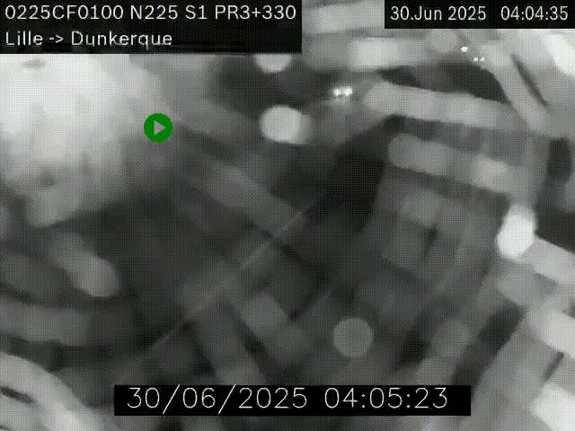 <h2>Webcam autoroute A25 (N225) à hauteur de Bergues (Bierne). Vue orientée vers Dunkerque.</h2>