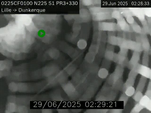 <h2>Webcam autoroute A25 (N225) à hauteur de Bergues (Bierne). Vue orientée vers Dunkerque.</h2>