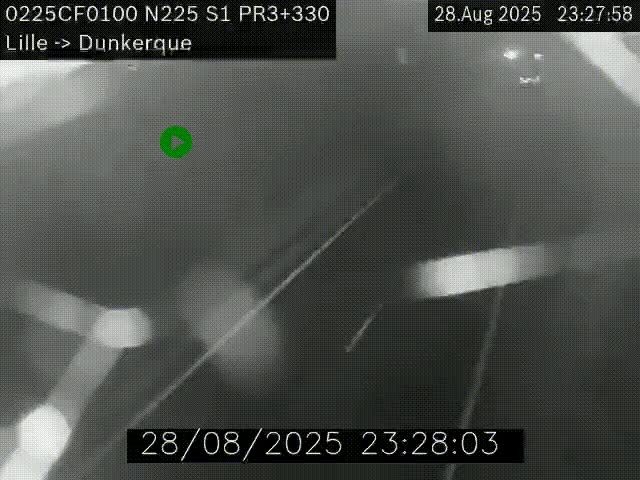 <h2>Webcam autoroute A25 (N225) à hauteur de Bergues (Bierne). Vue orientée vers Dunkerque.</h2>