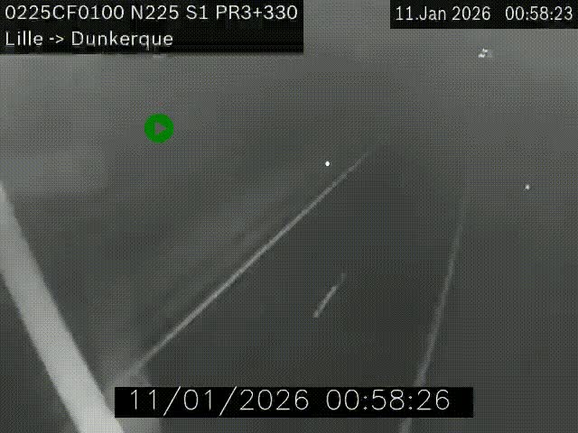 <h2>Webcam autoroute A25 (N225) à hauteur de Bergues (Bierne). Vue orientée vers Dunkerque.</h2>