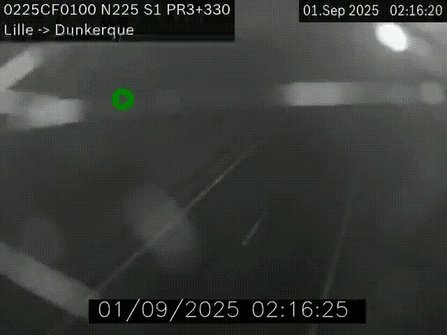 <h2>Webcam autoroute A25 (N225) à hauteur de Bergues (Bierne). Vue orientée vers Dunkerque.</h2>