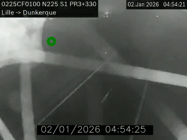 Webcam autoroute A25 (N225) à hauteur de Bergues (Bierne). Vue orientée vers Dunkerque.