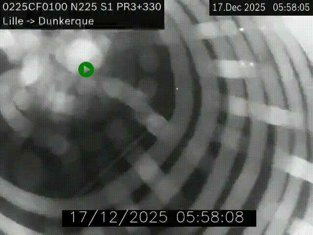 <h2>Webcam autoroute A25 (N225) à hauteur de Bergues (Bierne). Vue orientée vers Dunkerque.</h2>