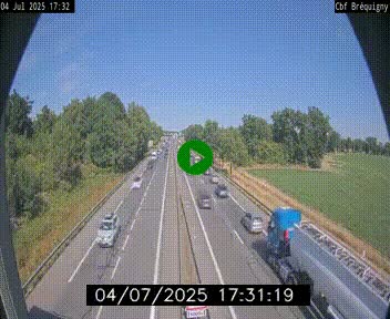 Webcam sur le périphérique de Rennes (N136) à hauteur du quartier Bréquigny, au sud de la ville