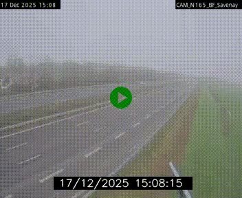 Webcam sur la N165 à hauteur de Savenay, au nord-ouest de Nantes en direction de la Bretagne