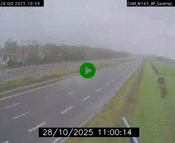 Webcam sur la N165 à hauteur de Savenay, au nord-ouest de Nantes en direction de la Bretagne