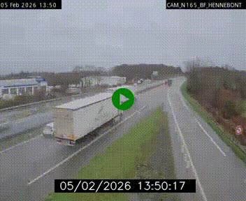 <h2>Webcam sur la N165 à hauteur de Hennebont, au nord de Lorient</h2>