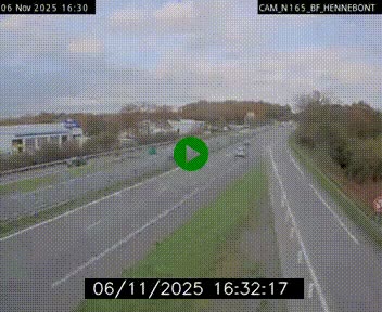 Webcam sur la N165 à hauteur de Hennebont, au nord de Lorient