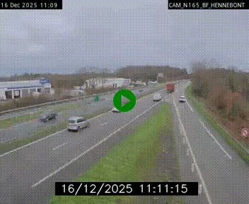 <h2>Webcam sur la N165 à hauteur de Hennebont, au nord de Lorient</h2>