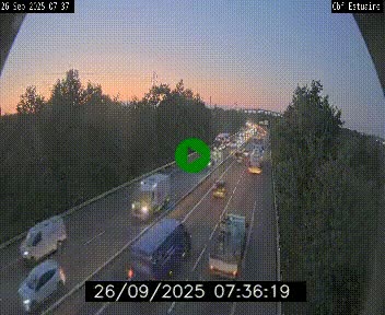 Webcam sur le périphérique de Nantes (N844) après la Porte de Bouguenais, à l'ouest de la ville