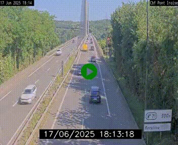 Webcam sur la N165 après le Pont de l'Iroise, à l'entrée de Brest