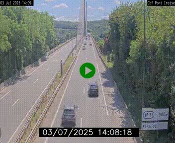 <h2>Webcam sur la N165 après le Pont de l'Iroise, à l'entrée de Brest</h2>
