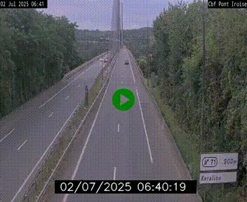Webcam sur la N165 après le Pont de l'Iroise, à l'entrée de Brest
