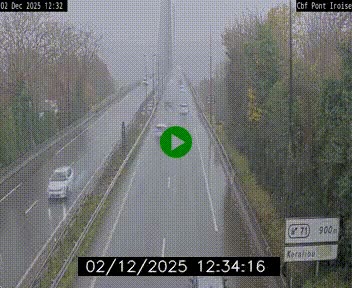 <h2>Webcam sur la N165 après le Pont de l'Iroise, à l'entrée de Brest</h2>