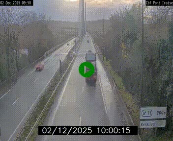 <h2>Webcam sur la N165 après le Pont de l'Iroise, à l'entrée de Brest</h2>