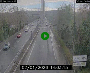 <h2>Webcam sur la N165 après le Pont de l'Iroise, à l'entrée de Brest</h2>
