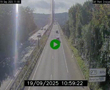 <h2>Webcam sur la N165 après le Pont de l'Iroise, à l'entrée de Brest</h2>
