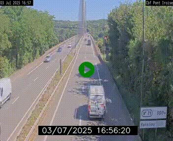 Webcam sur la N165 après le Pont de l'Iroise, à l'entrée de Brest