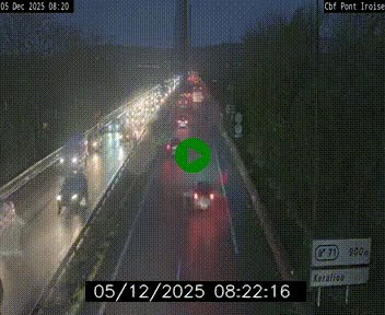 <h2>Webcam sur la N165 après le Pont de l'Iroise, à l'entrée de Brest</h2>