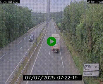 Webcam sur la N165 après le Pont de l'Iroise, à l'entrée de Brest