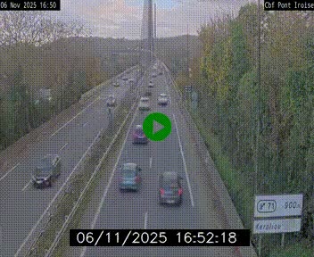 Webcam sur la N165 après le Pont de l'Iroise, à l'entrée de Brest
