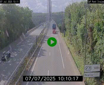 <h2>Webcam sur la N165 après le Pont de l'Iroise, à l'entrée de Brest</h2>