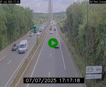 <h2>Webcam sur la N165 après le Pont de l'Iroise, à l'entrée de Brest</h2>