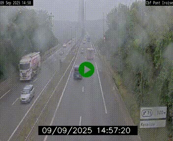 <h2>Webcam sur la N165 après le Pont de l'Iroise, à l'entrée de Brest</h2>