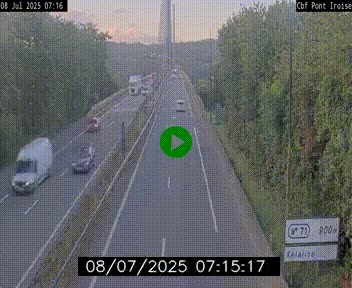 <h2>Webcam sur la N165 après le Pont de l'Iroise, à l'entrée de Brest</h2>