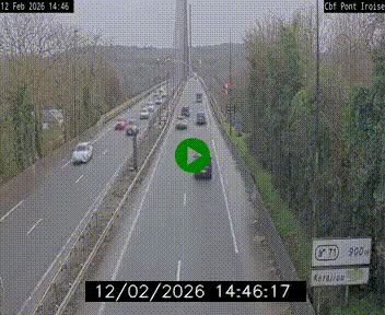 Webcam sur la N165 après le Pont de l'Iroise, à l'entrée de Brest