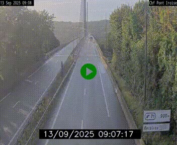 <h2>Webcam sur la N165 après le Pont de l'Iroise, à l'entrée de Brest</h2>