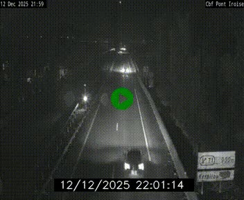 Webcam sur la N165 après le Pont de l'Iroise, à l'entrée de Brest