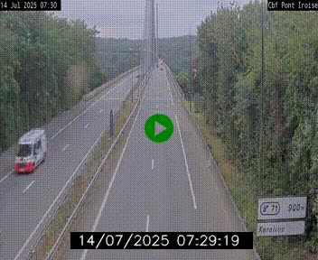 <h2>Webcam sur la N165 après le Pont de l'Iroise, à l'entrée de Brest</h2>