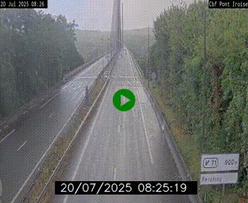 <h2>Webcam sur la N165 après le Pont de l'Iroise, à l'entrée de Brest</h2>