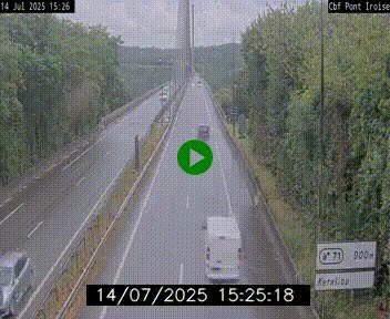 <h2>Webcam sur la N165 après le Pont de l'Iroise, à l'entrée de Brest</h2>