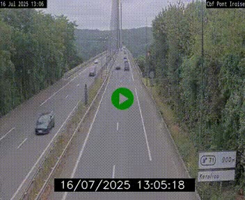 <h2>Webcam sur la N165 après le Pont de l'Iroise, à l'entrée de Brest</h2>