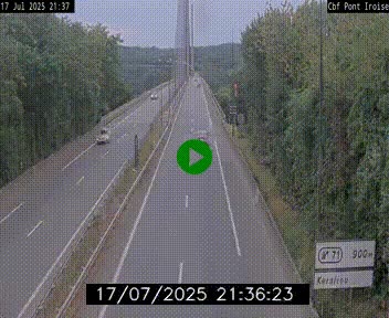 <h2>Webcam sur la N165 après le Pont de l'Iroise, à l'entrée de Brest</h2>