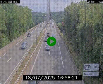 <h2>Webcam sur la N165 après le Pont de l'Iroise, à l'entrée de Brest</h2>