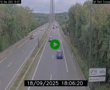 Webcam sur la N165 après le Pont de l'Iroise, à l'entrée de Brest