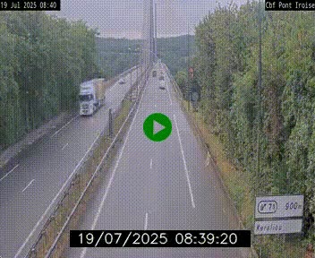 <h2>Webcam sur la N165 après le Pont de l'Iroise, à l'entrée de Brest</h2>