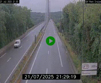<h2>Webcam sur la N165 après le Pont de l'Iroise, à l'entrée de Brest</h2>